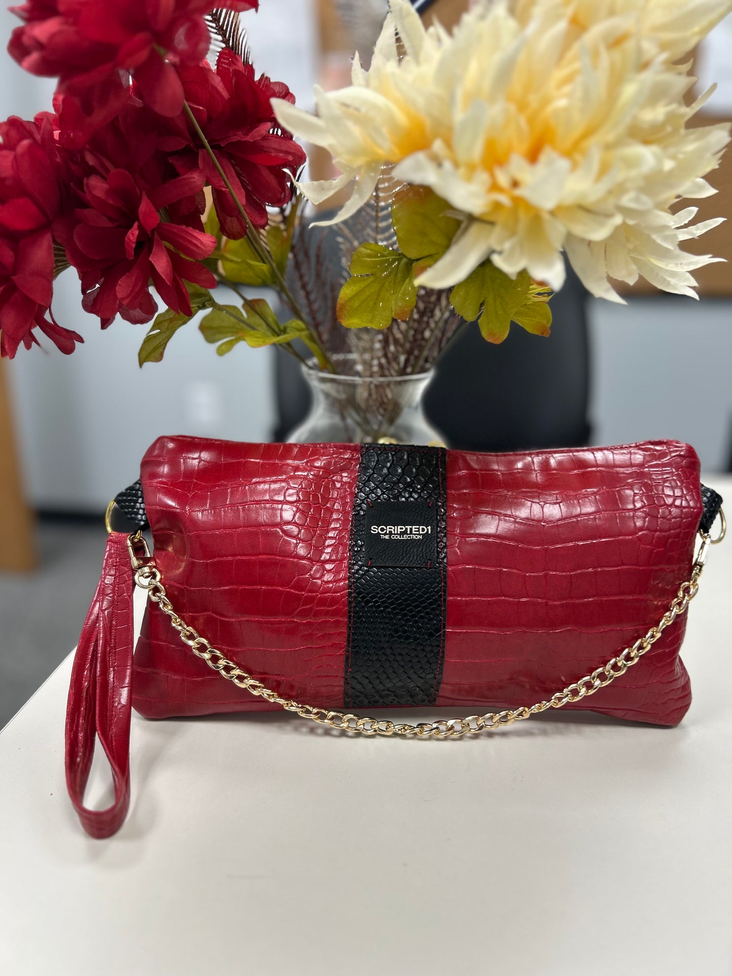 Red Custom wristlet handbag