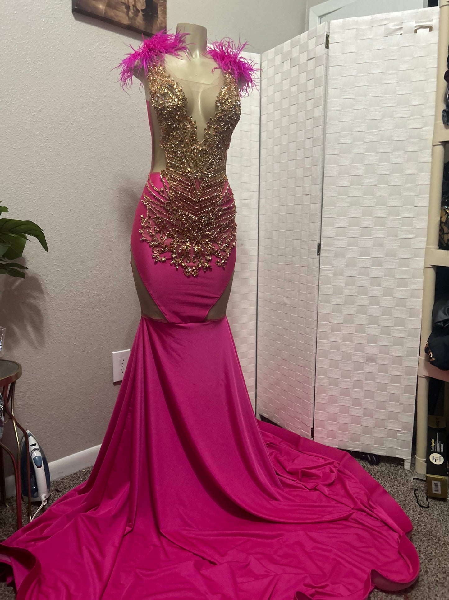 Hot Pink Prom Gown (Mermaid)