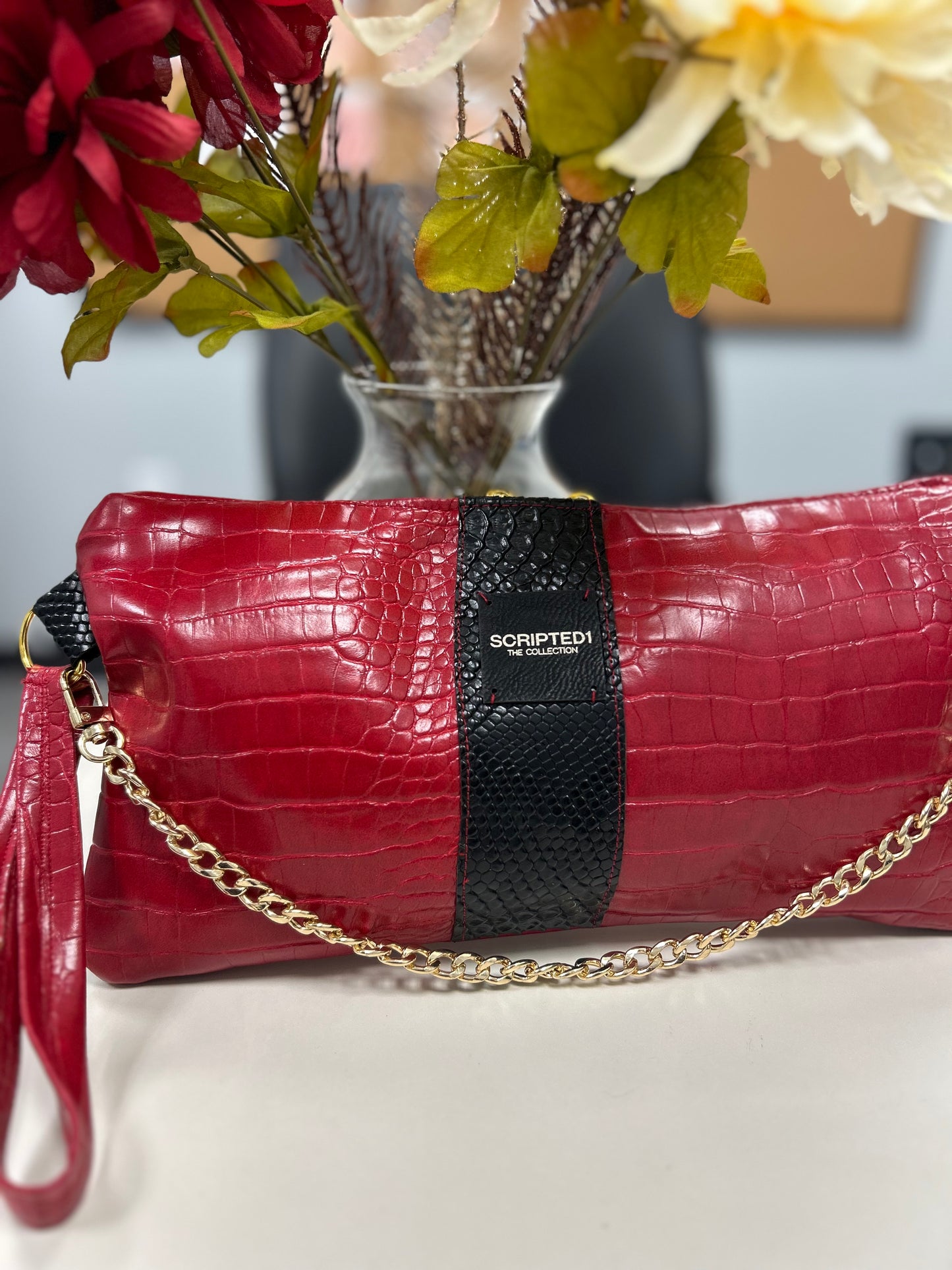 Red Custom wristlet handbag