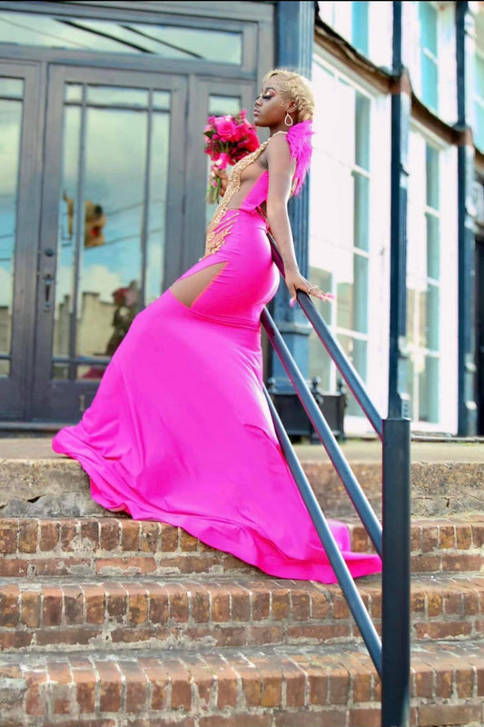 Hot Pink Prom Gown (Mermaid)