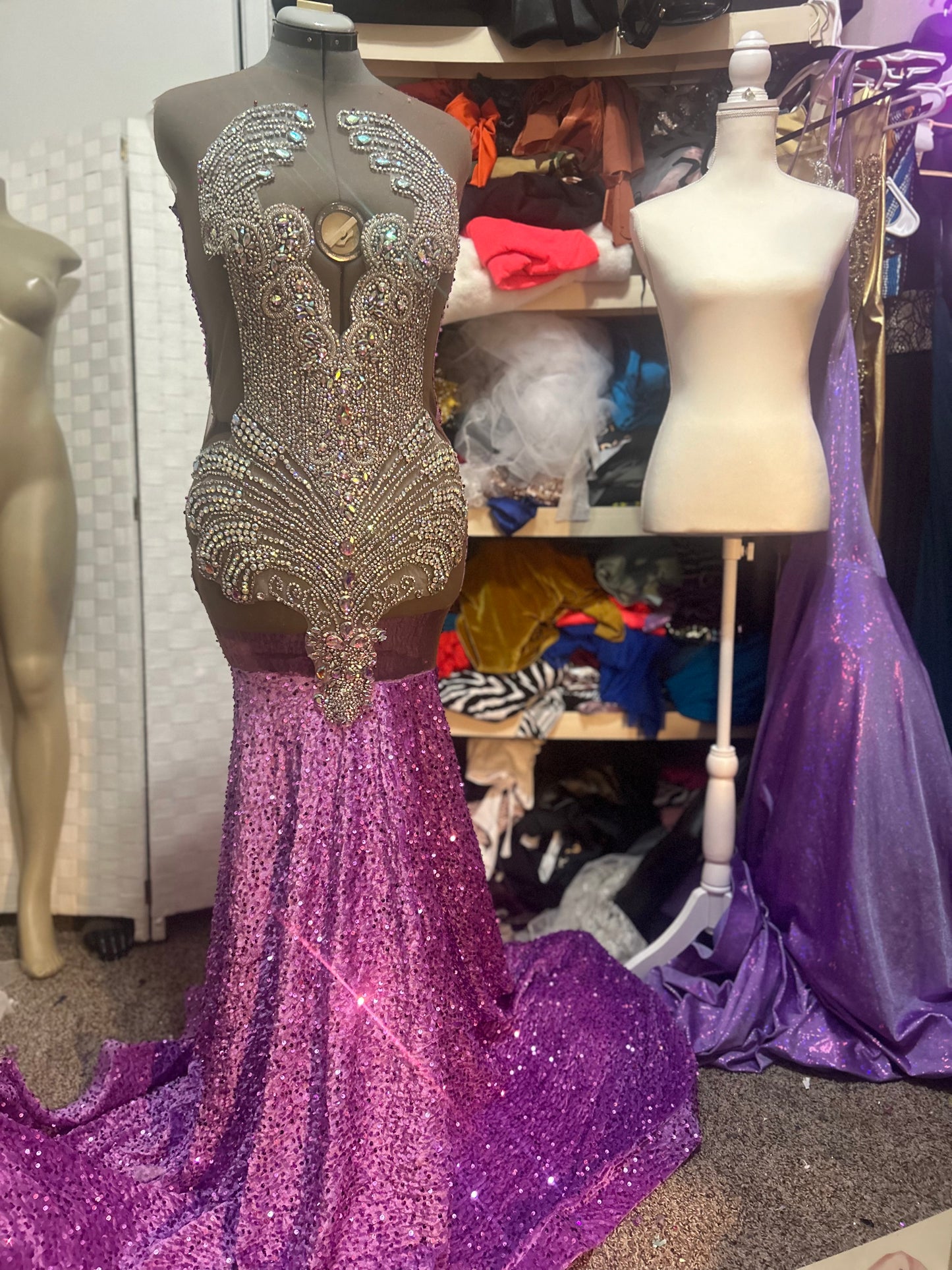 Purple Sequin Prom Gown (Mermaid)