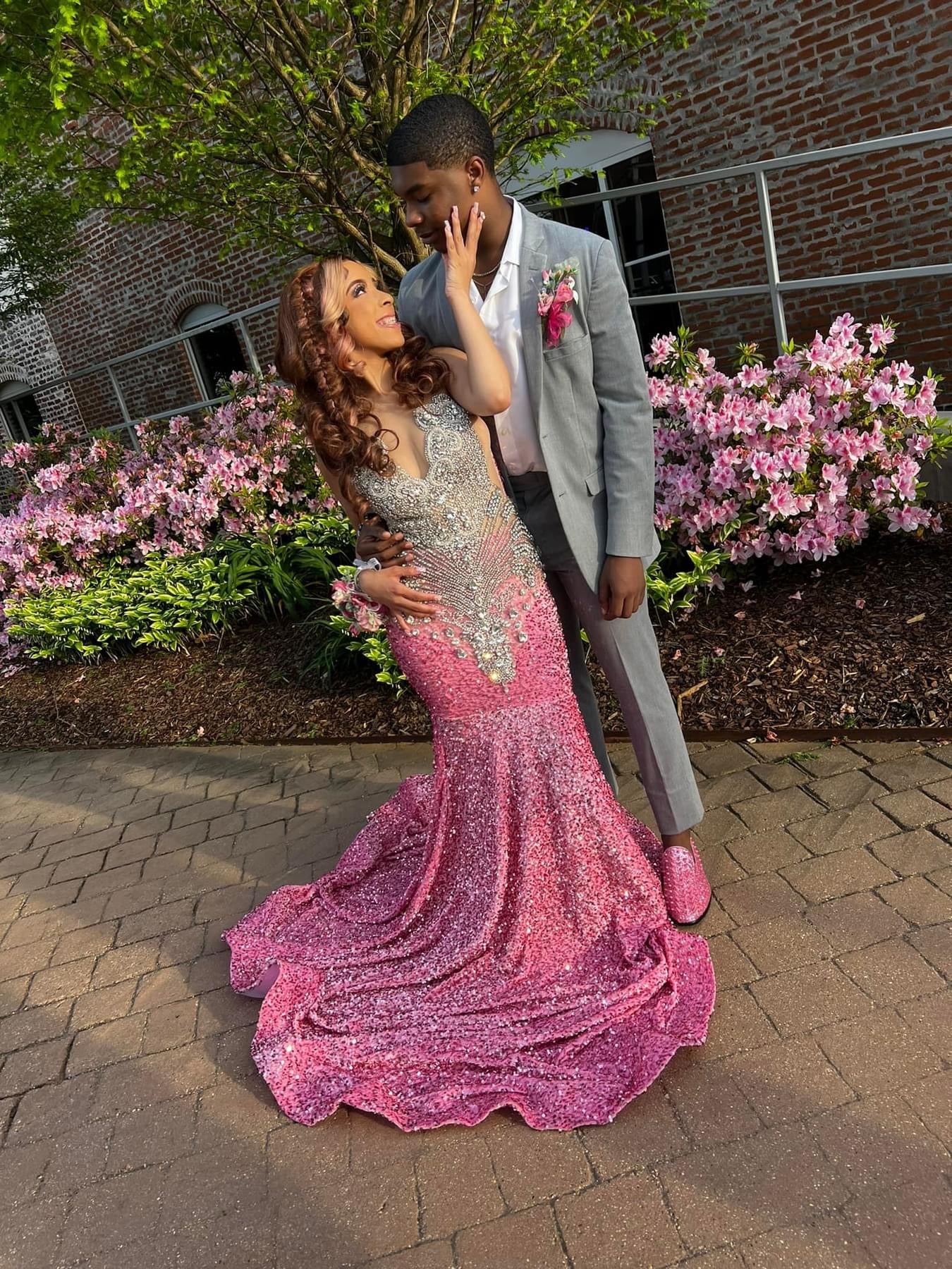 Prom Gown (Mermaid) Pink Sequin