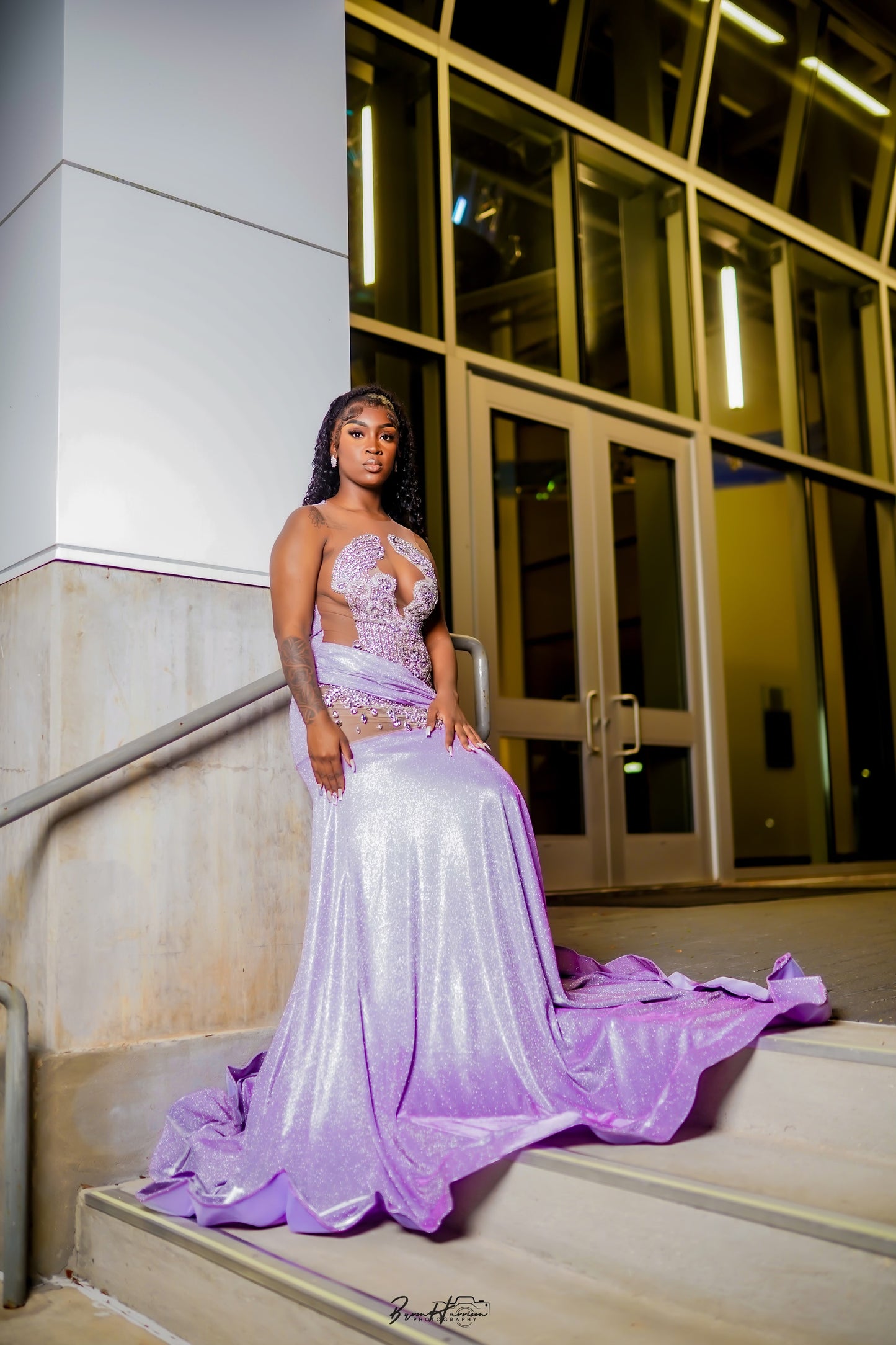 Lavender Metallic Prom Gown (Mermaid)