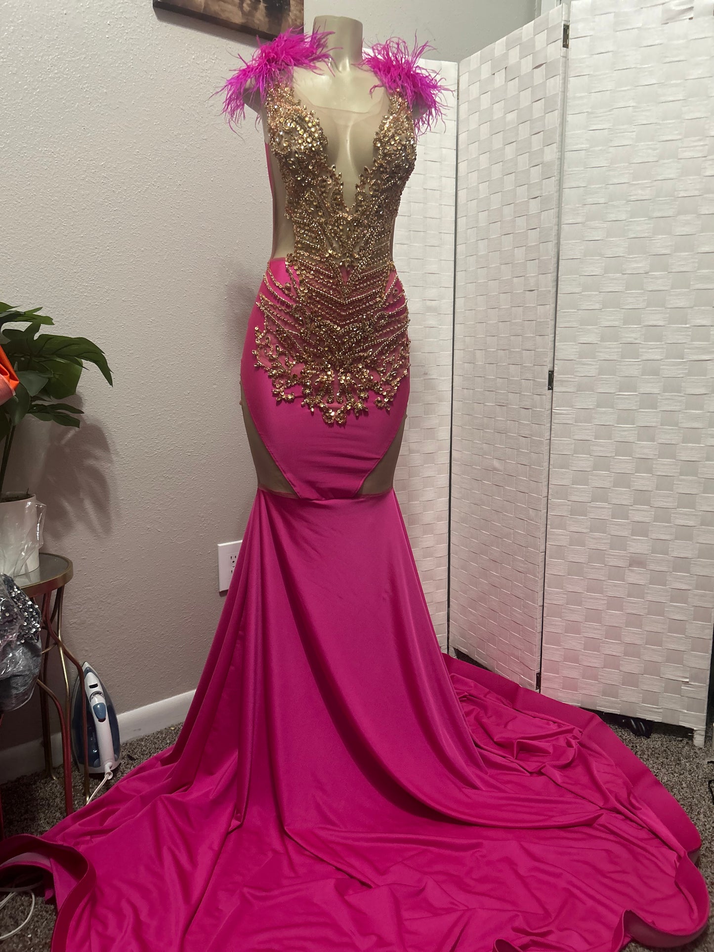 Hot Pink Prom Gown (Mermaid)