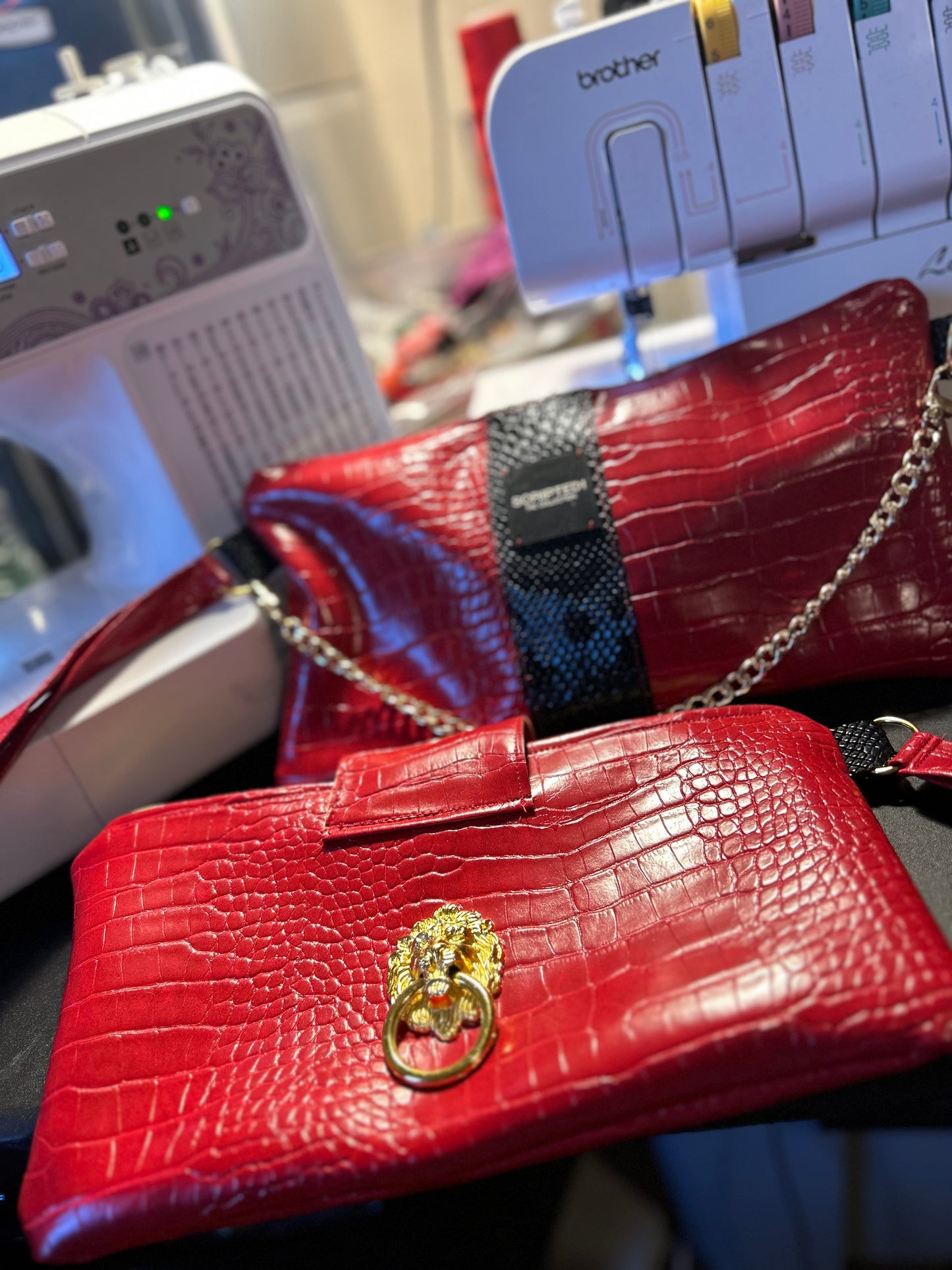 Red Custom wristlet handbag