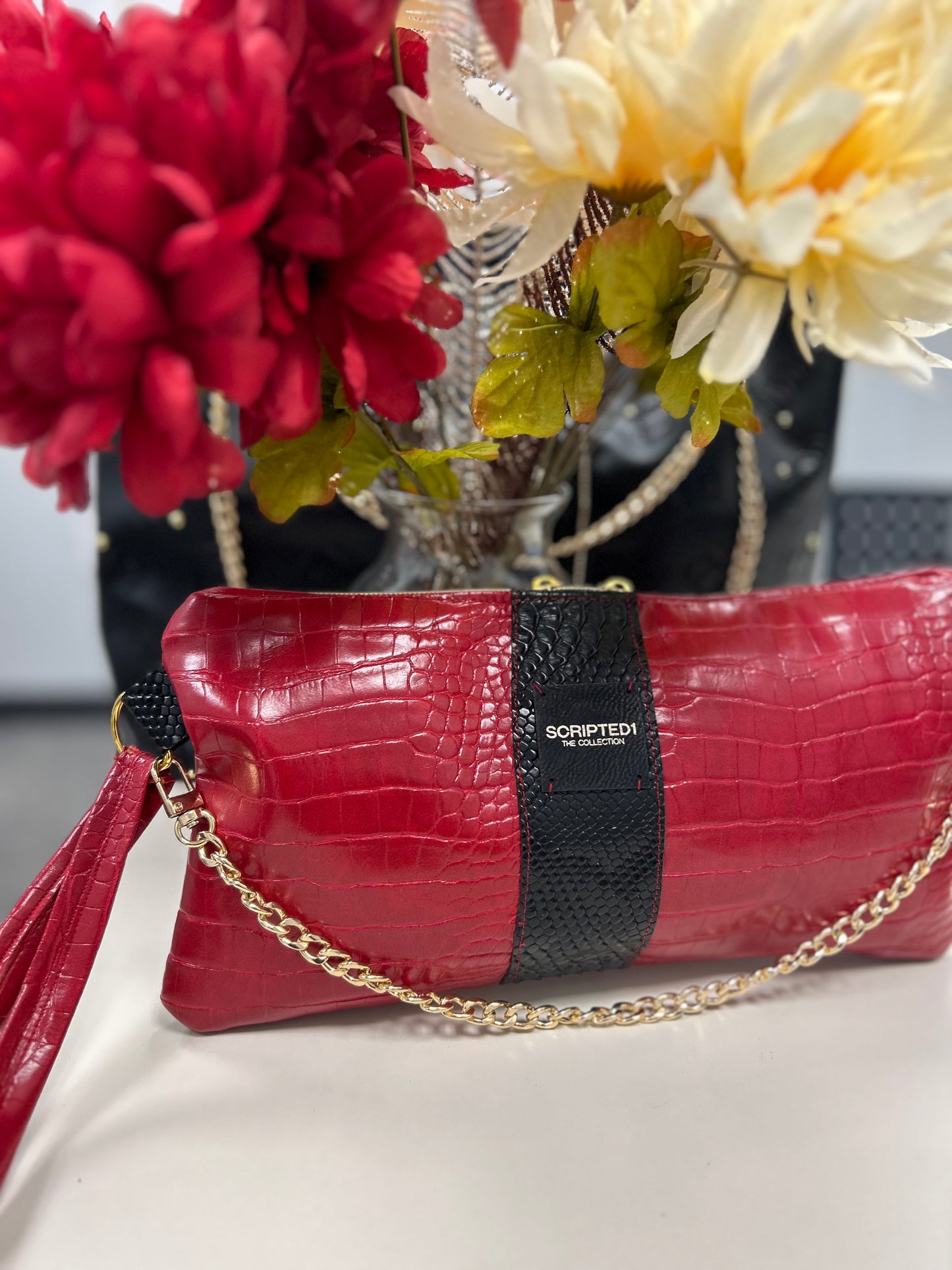 Red Custom wristlet handbag