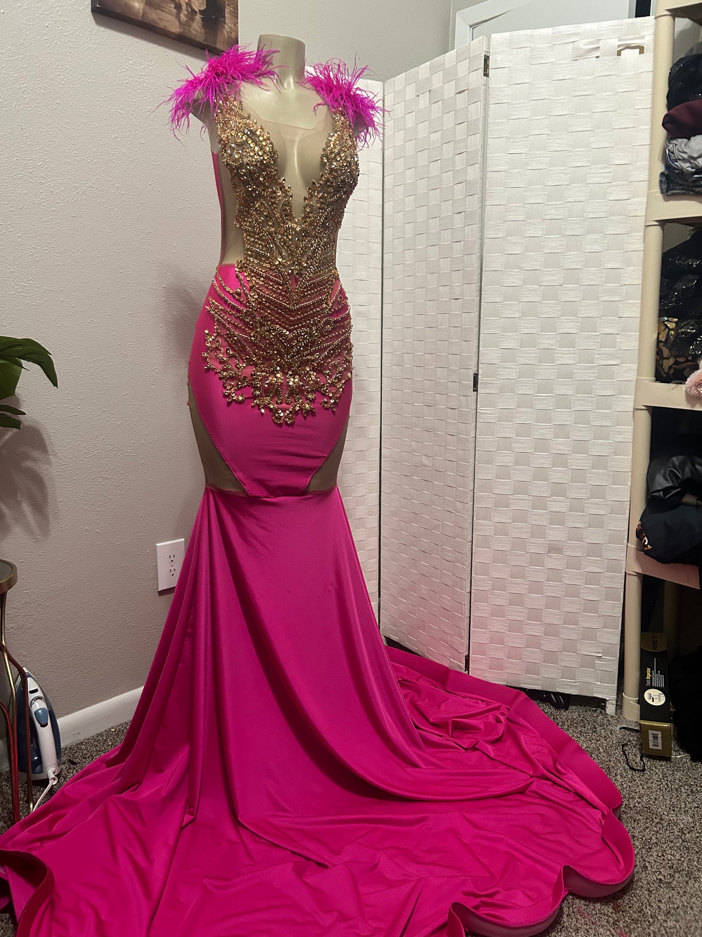 Hot Pink Prom Gown (Mermaid)