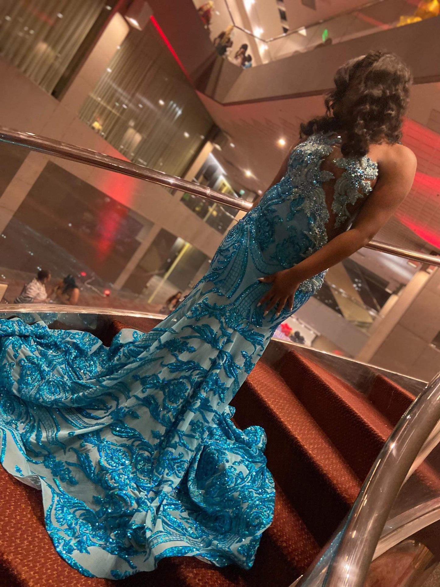 Prom Gown (Mermaid) Turquise Sequin