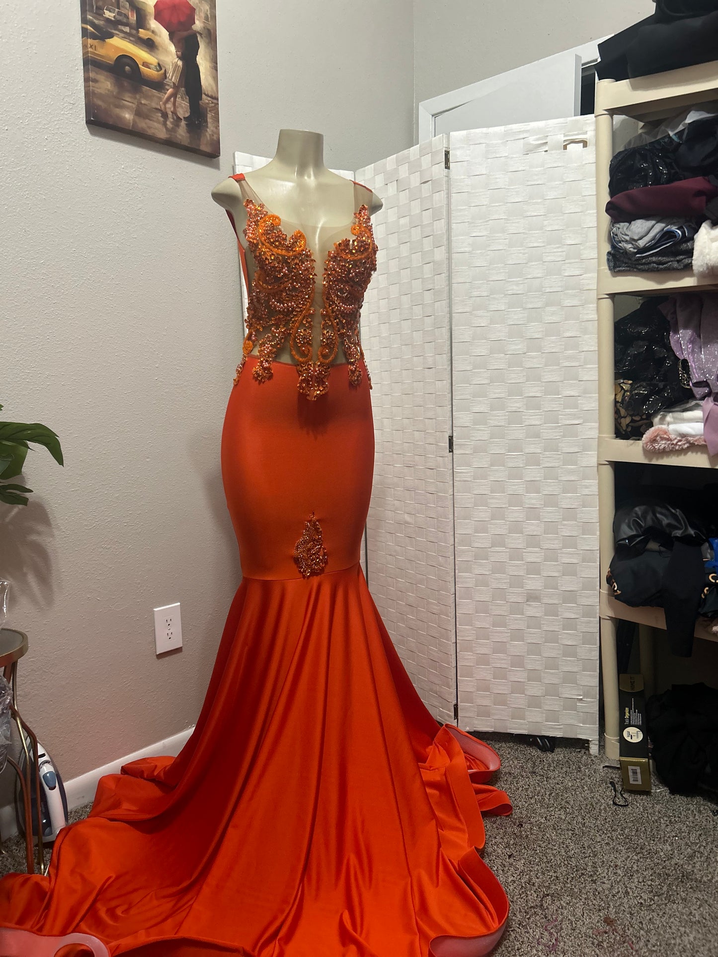 Orange Prom Gown (Mermaid)