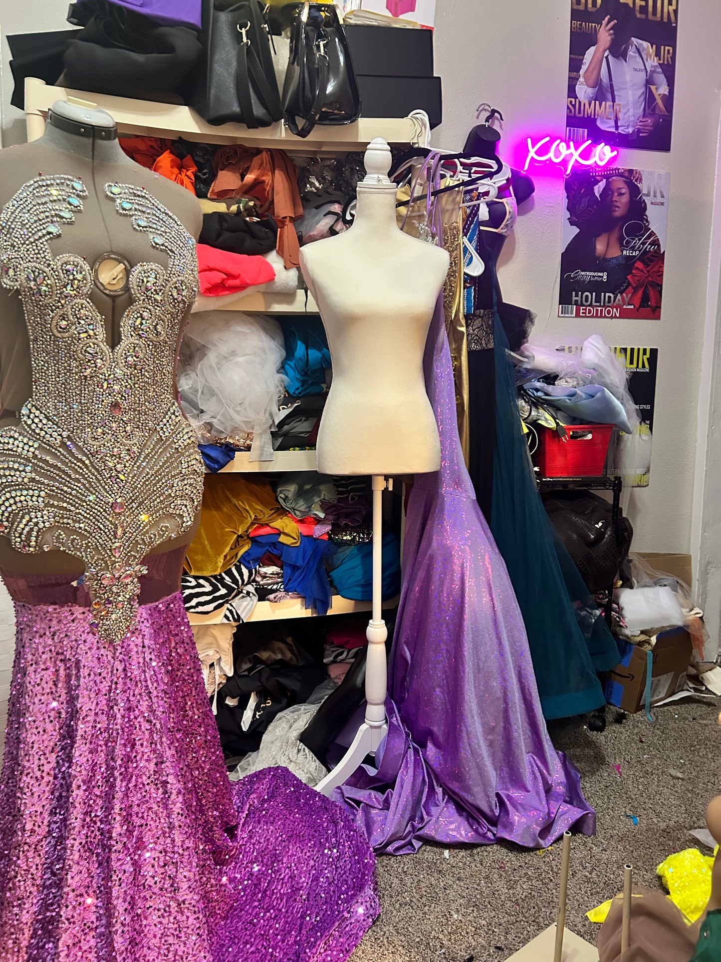 Purple Sequin Prom Gown (Mermaid)