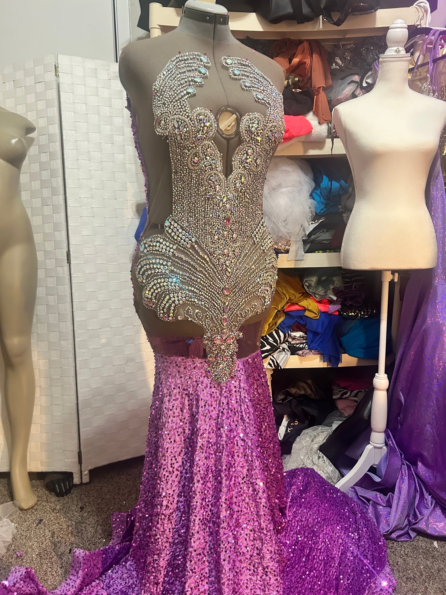 Purple Sequin Prom Gown (Mermaid)
