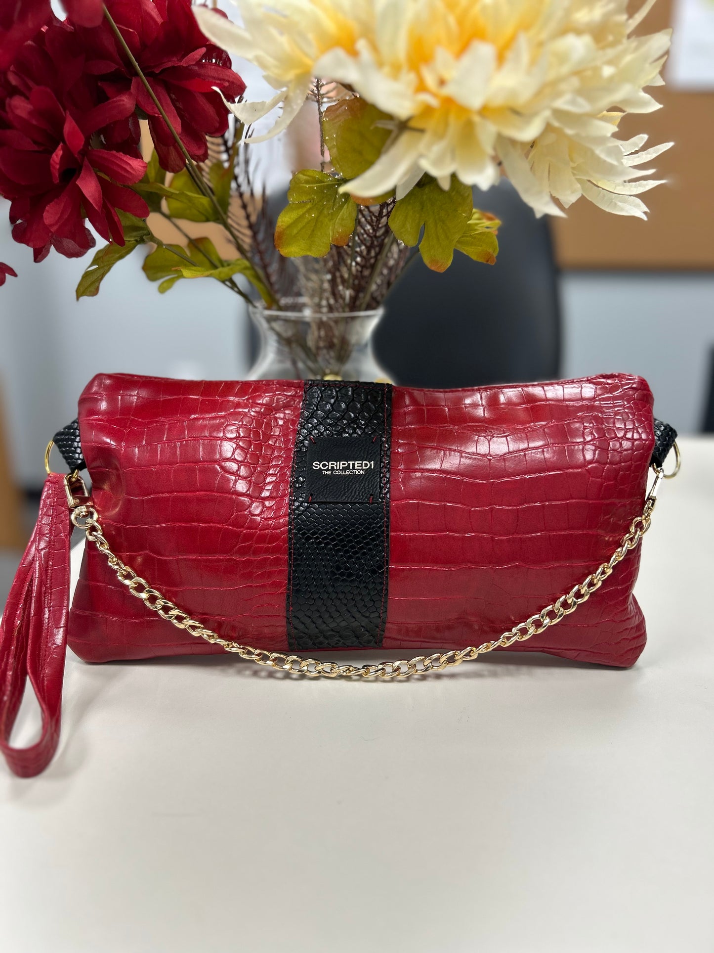 Red Custom wristlet handbag