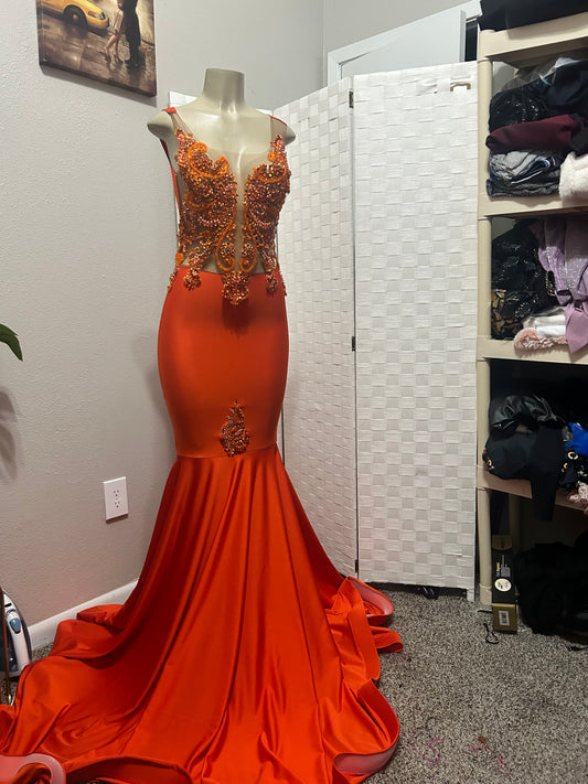 Orange Prom Gown (Mermaid)