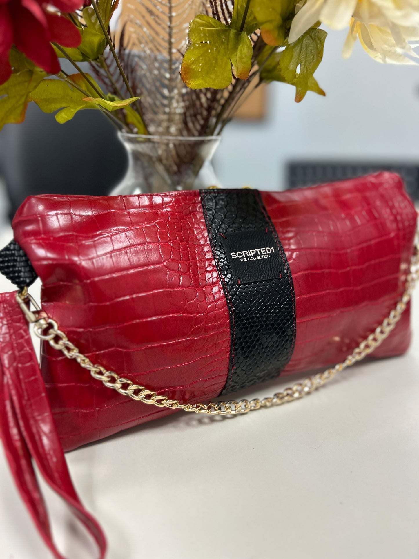 Red Custom wristlet handbag