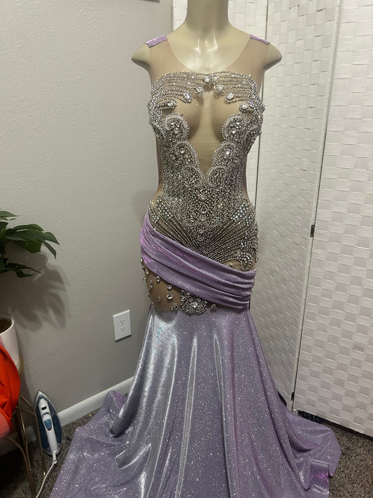Lavender Metallic Prom Gown (Mermaid)
