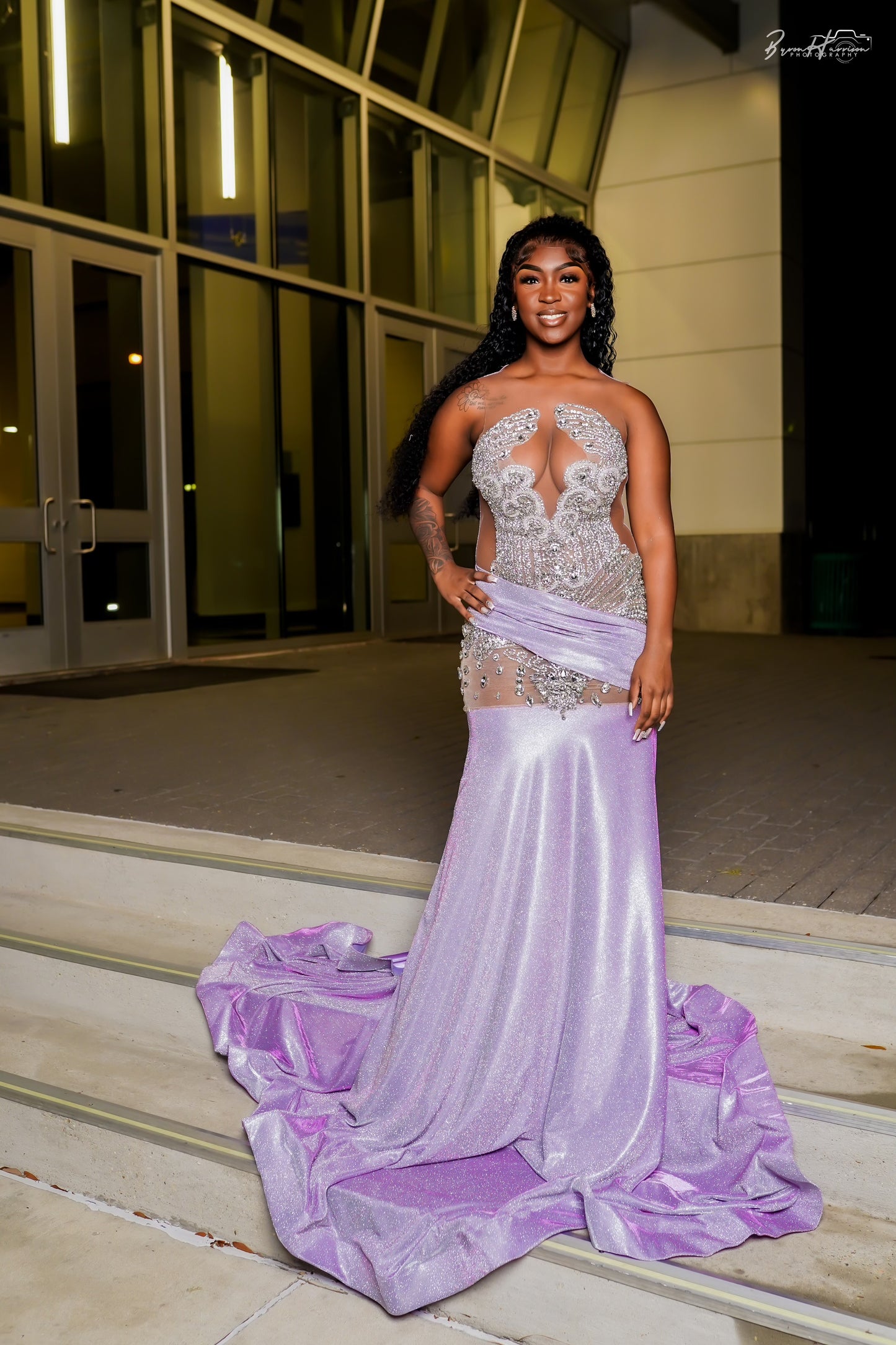 Lavender Metallic Prom Gown (Mermaid)