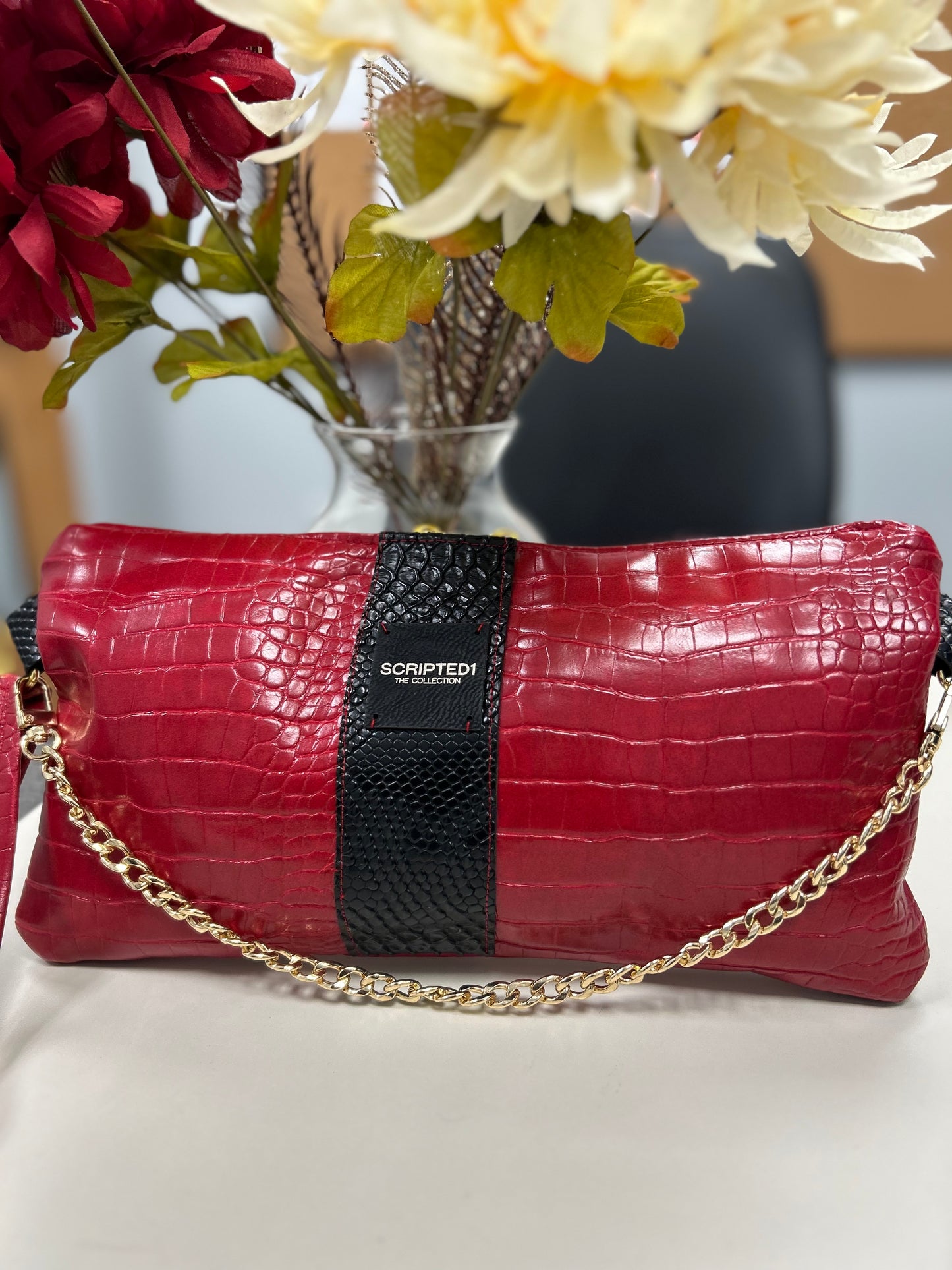 Red Custom wristlet handbag