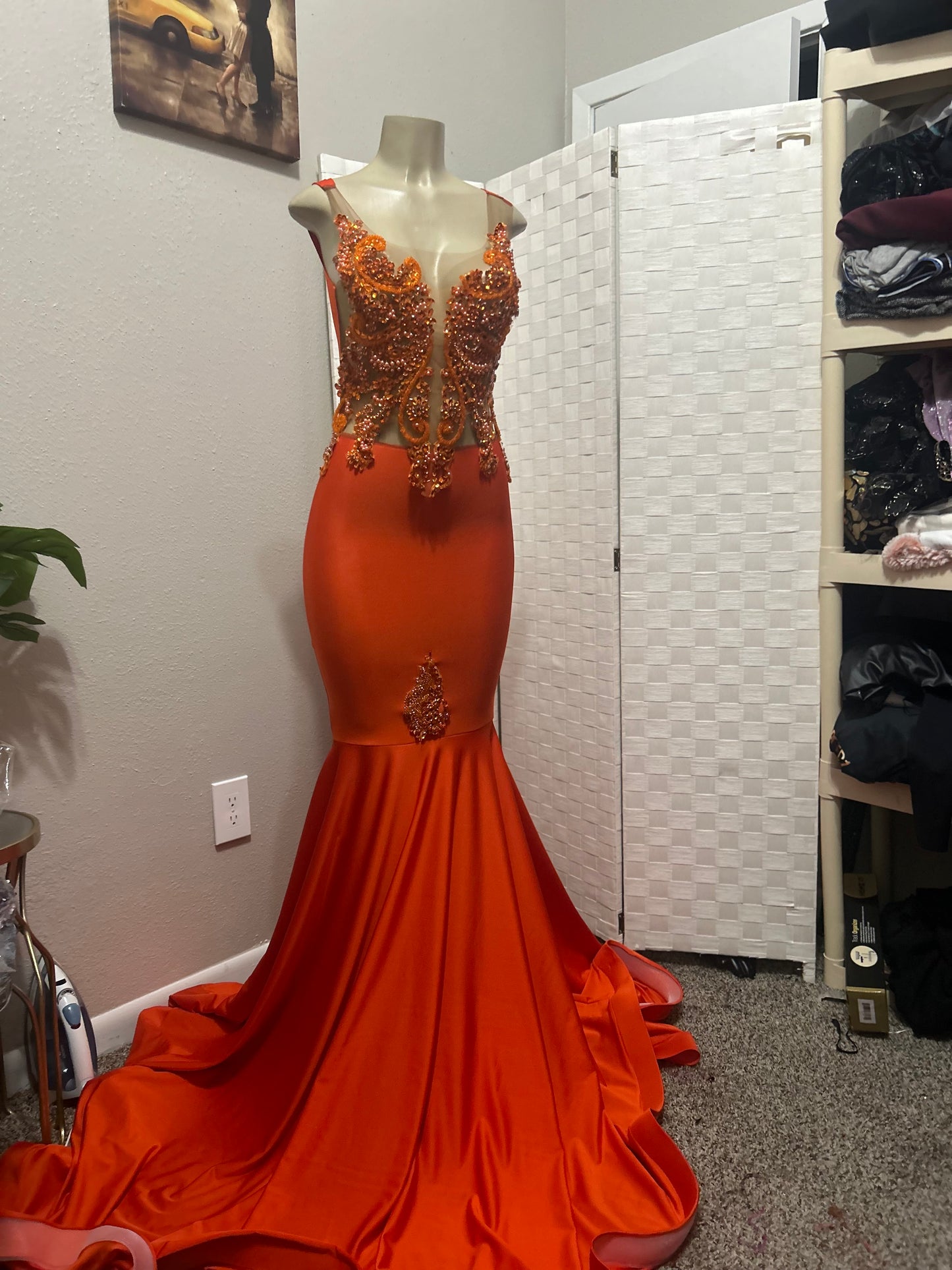 Orange Prom Gown (Mermaid)