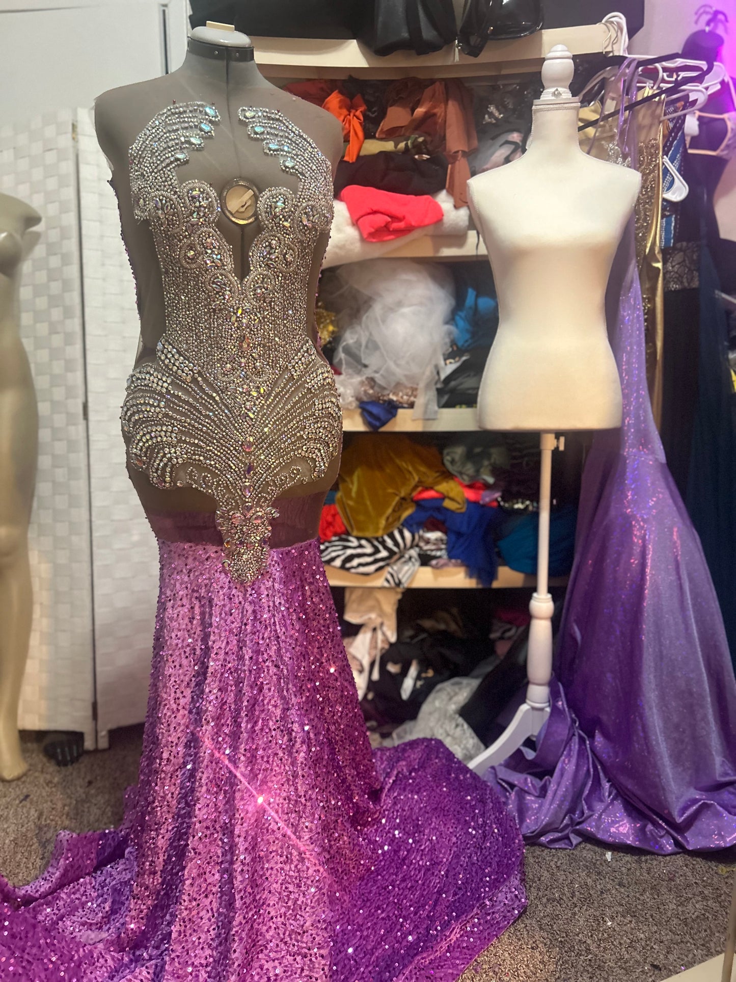 Purple Sequin Prom Gown (Mermaid)