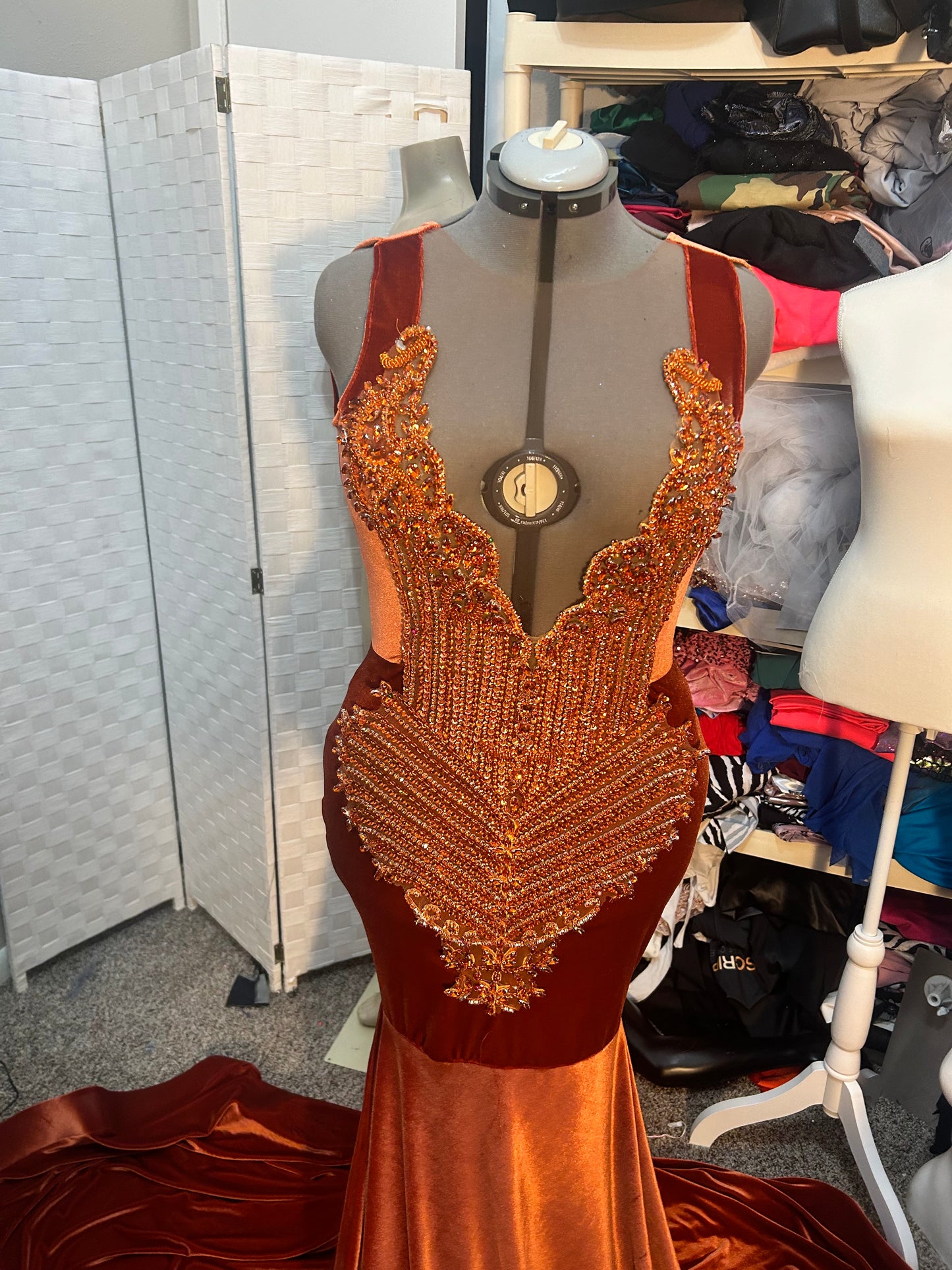 Burnt Orange Prom Gown (Mermaid)