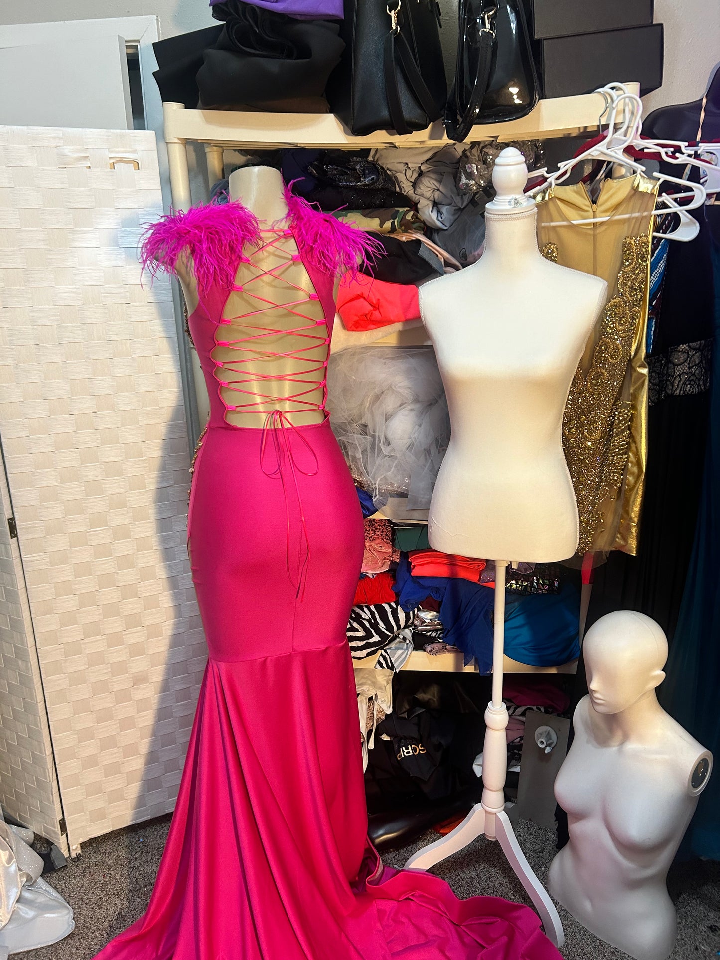 Hot Pink Prom Gown (Mermaid)