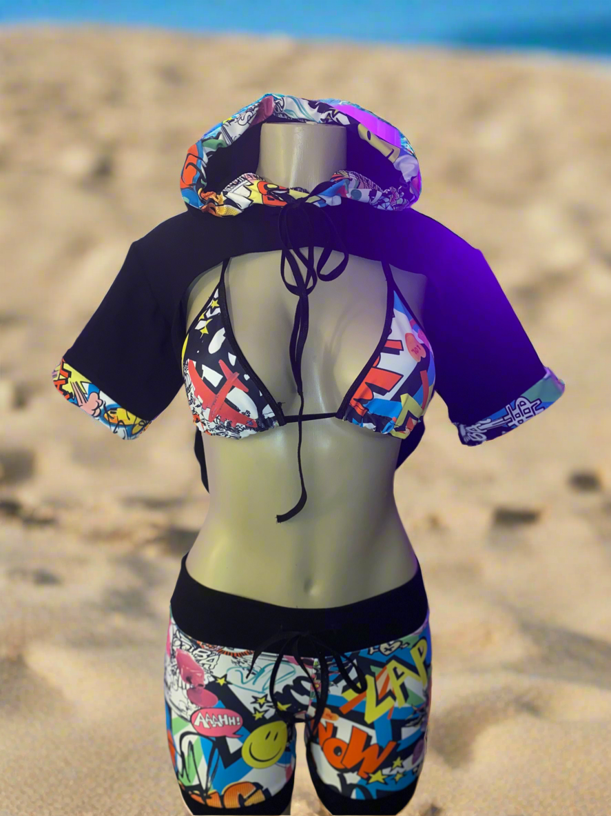 Comic book 3 piece short set