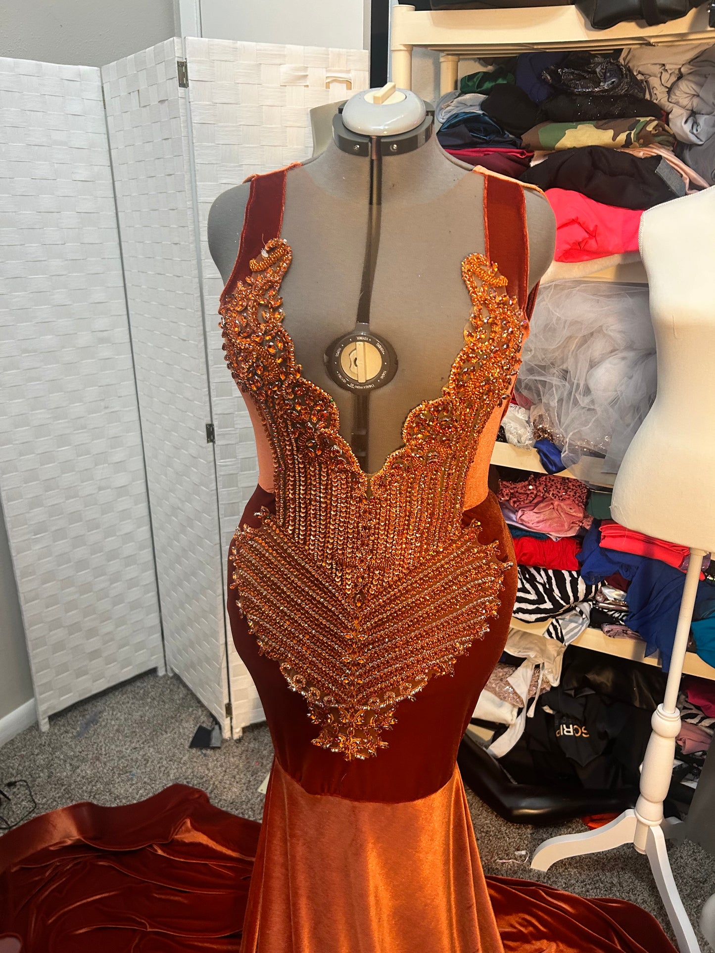 Burnt Orange Prom Gown (Mermaid)