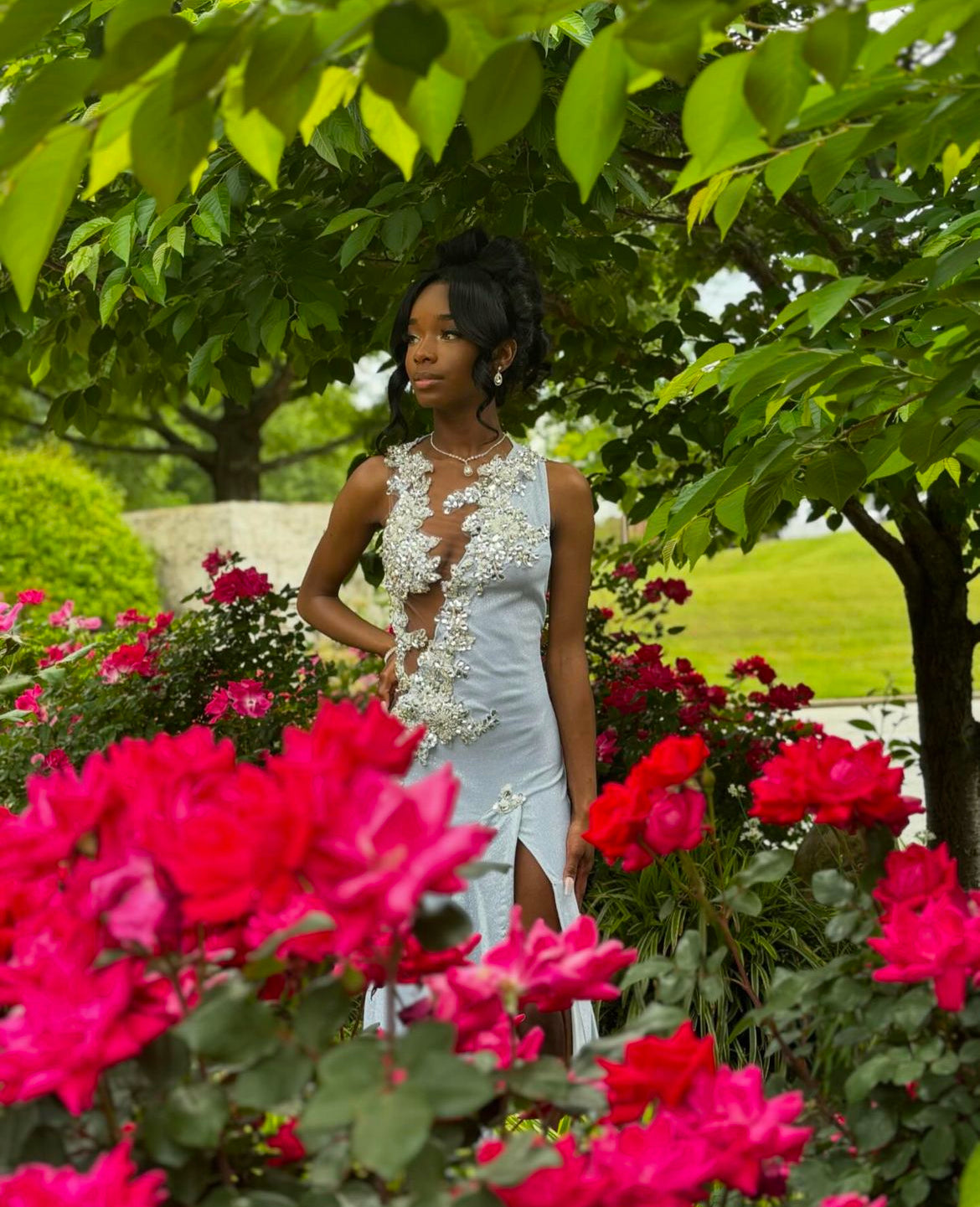 Light Silver Metallic Prom Gown (Mermaid)