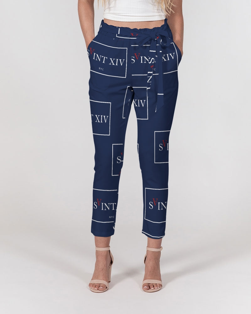 SAINT XIV Women's Belted Tapered Pants (Different Pattern Options S-3XL)