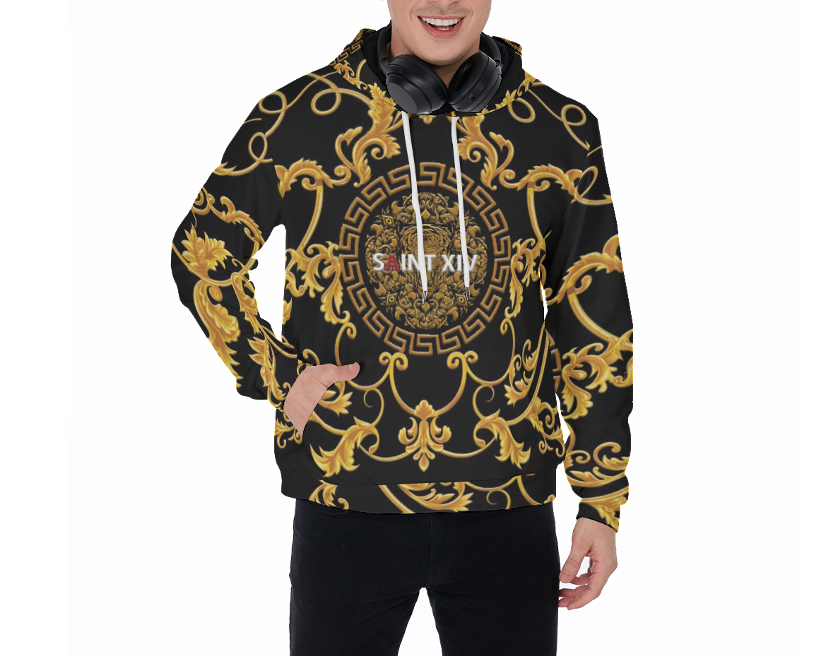 SAINT XIV Main Logo Gold Men's Hoodie (White or Black)