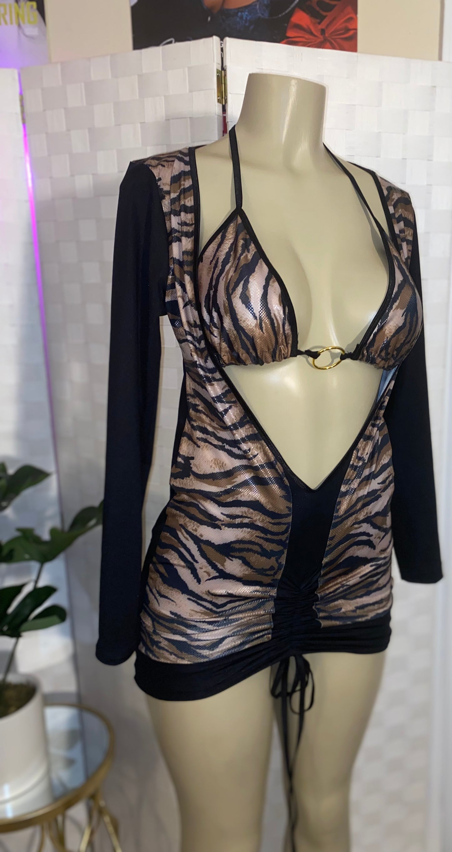 #Baddie 3 piece Swimwear Tiger Print