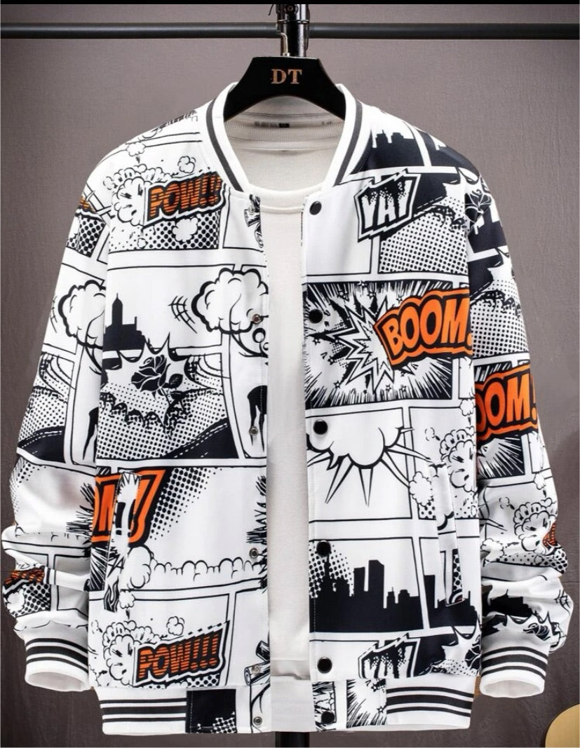 Comic book bomber jacket
